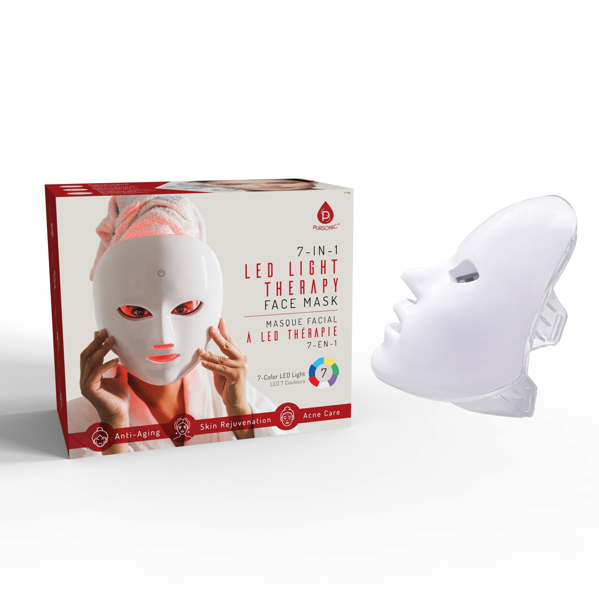 7-Color Facial Therapy Mask + 3-in-1 LED Scalp & Hair Treatment Brush