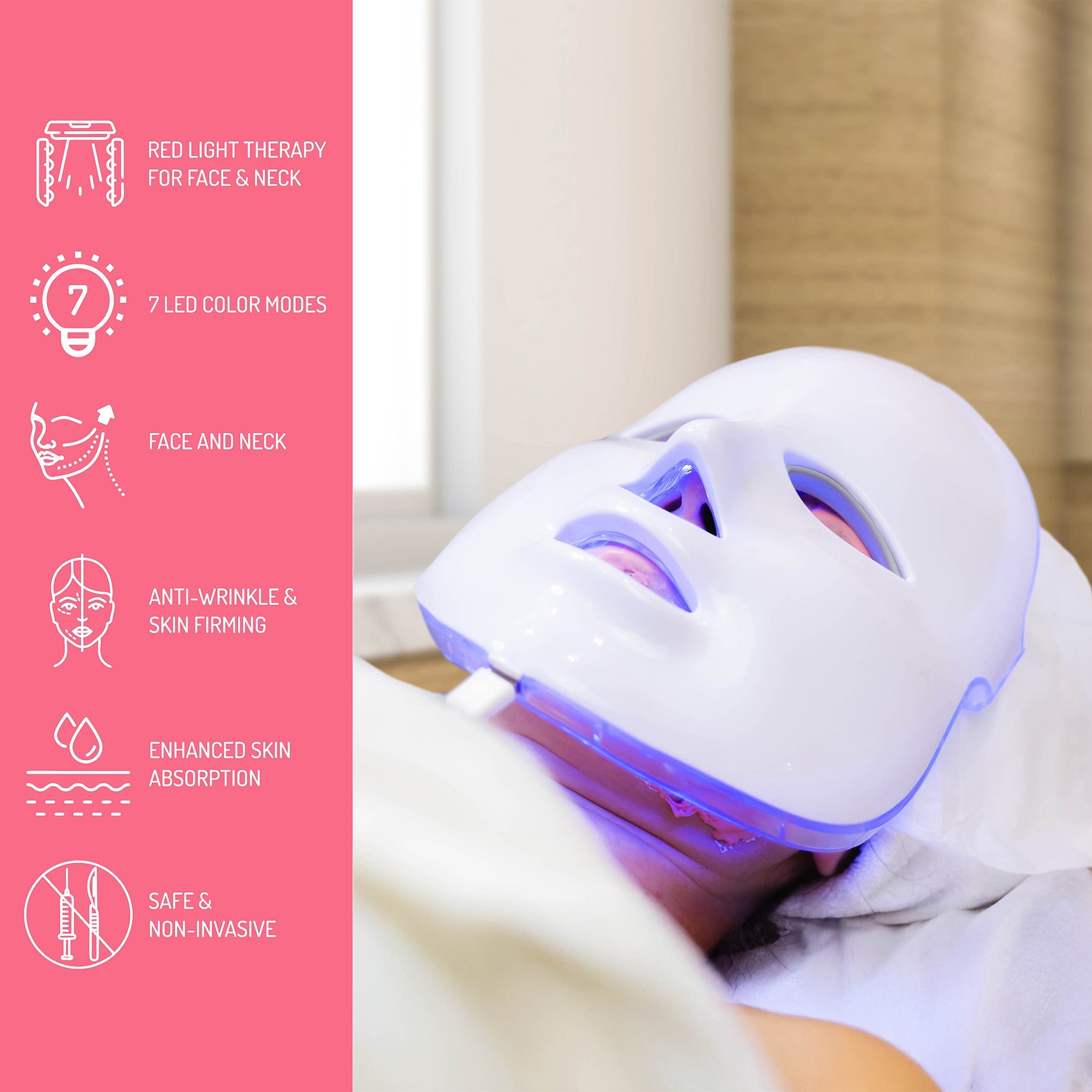 Pursonic Ultimate LED Rejuvenation Set: Face Mask, Eye Mask & 7-in-1 Light Therapy Device
